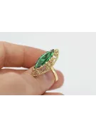 Anillo Joyería vintage Esmeralda Oro amarillo de 14 quilates vrc005y